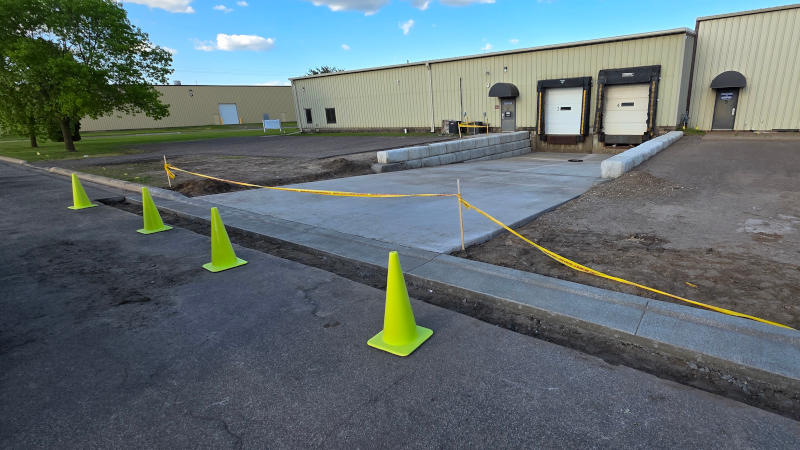 concrete curbs installed