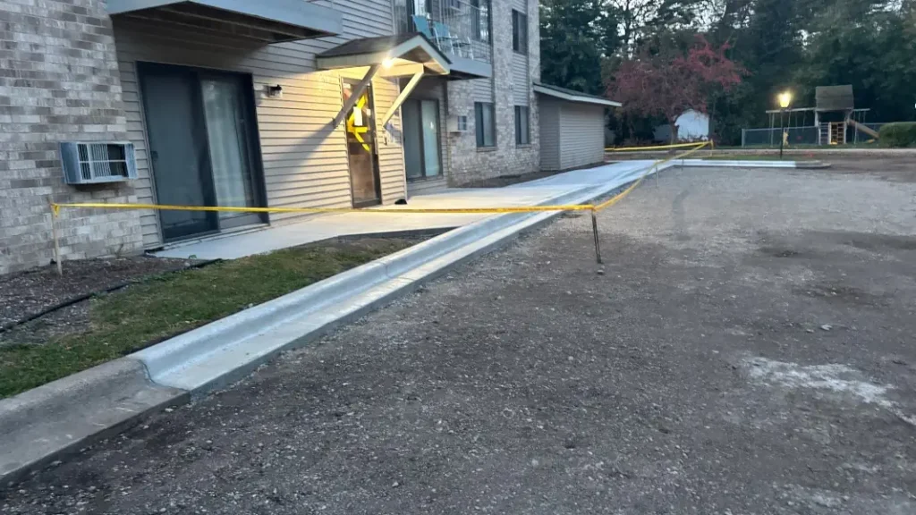 concrete curbs installed