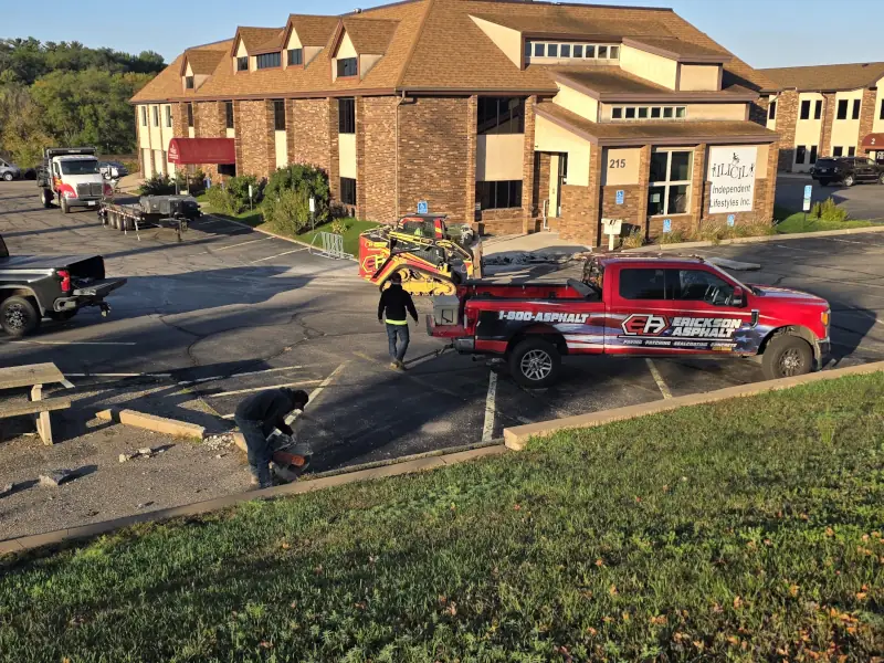 The start of construction on replacing Independent Lifestyles parking lot.