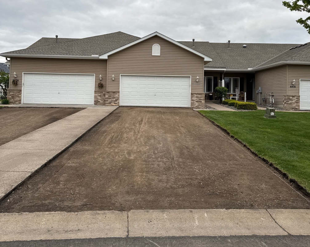 Driveways that have been prepared for asphalt installation 