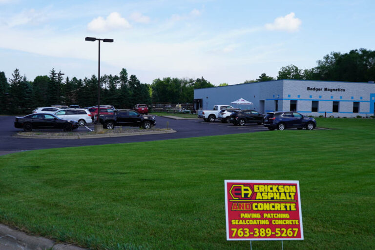 Final view of parking lot repair in lino lakes