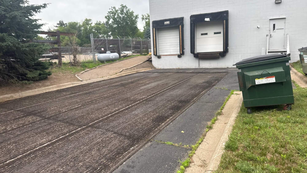 Loading dock area with asphalt milled