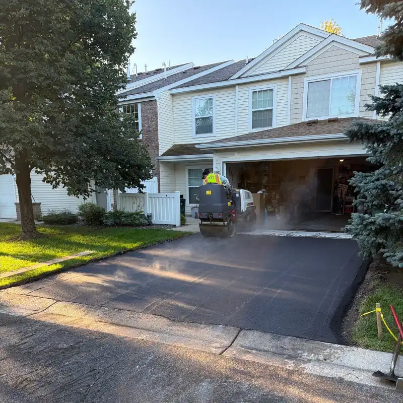New asphalt driveway installed