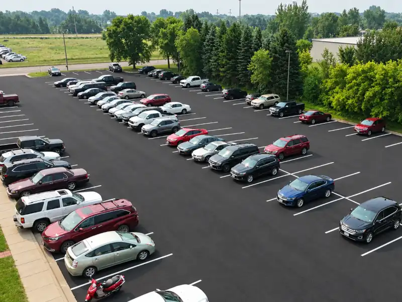 Aerial view of Park Manufacturing's new parking lot